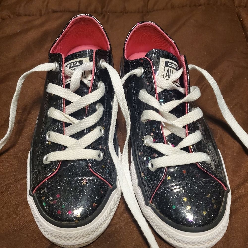 Converse Girls glittery shoes